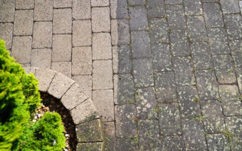 Pressure washing before and efter.